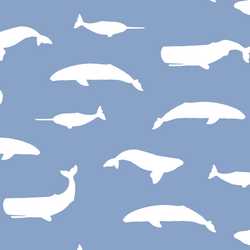 Whale Silhouette in Cornflower
