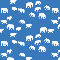 Elephant Silhouette in Cerulean