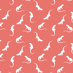 Iguana Silhouette in Living Coral