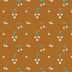 Boho Cherries in Caramel Brown