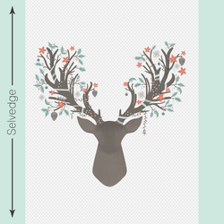 Stag Quilt Panel in Winter