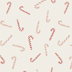 Tossed Candy Canes in Christmas Red