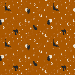 Moonstruck Cats in Burnt Orange