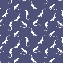 Iguana Silhouette in Indigo