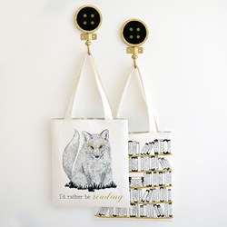 The Reader Tote Panel in Onyx and Gold