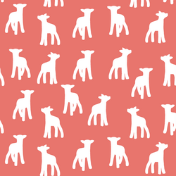 Lamb Silhouette in Living Coral