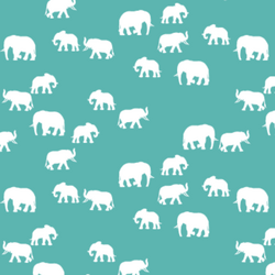 Elephant Silhouette in Seafoam
