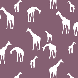 Giraffe Silhouette in Mulberry