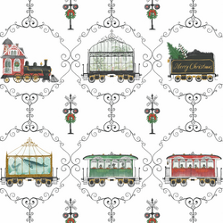 Large Decorative Christmas Trains in Holiday