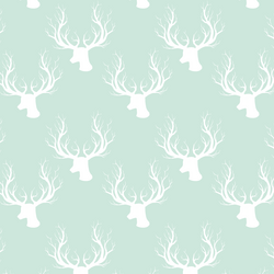 Little Deer Silhouette in White on Light Green