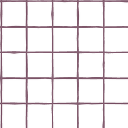 Windowpane in Mulberry on White