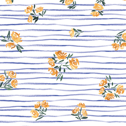 Nosegay in Lapis Blue Stripe