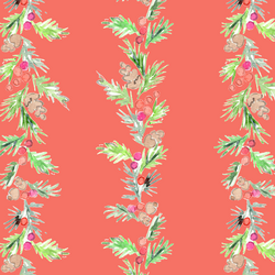 Pine Garland in Festive Red