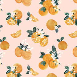 Vintage Oranges in Pink Blossom