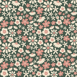 Groovy Autumn Floral in Dark Spruce