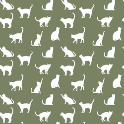 Cat Silhouette in Olive