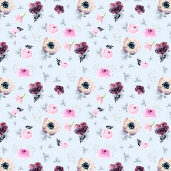 Little Painted Wildflowers in Soft Blue