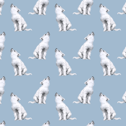 Little Arctic Wolf in Winter Blue