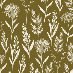 Big Perennials in Cream on Olive
