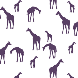 Giraffe Silhouette in Aubergine on White