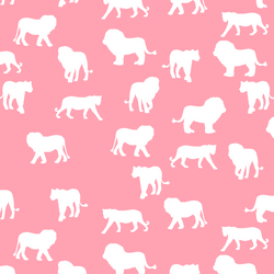 Lion Silhouette in Rose Pink