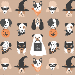 Halloween Pups in Autumn Brown
