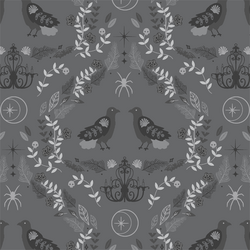 Raven Damask in Charcoal