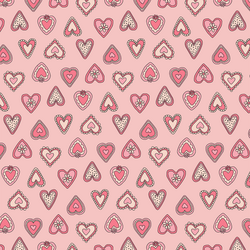 Vintage Hearts in Bright Rose