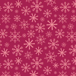 Snowflakes in Bright Cranberry