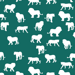Lion Silhouette in Emerald