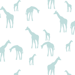 Giraffe Silhouette in Glacier Blue on White