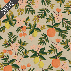 Citrus Floral Canvas in Sand Unbleached