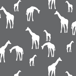 Giraffe Silhouette in Charcoal