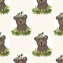 Large Floral Bear in Ivory
