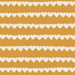 Heart Strings in Egret on Golden Yellow