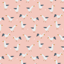Gulls in Pink Sand