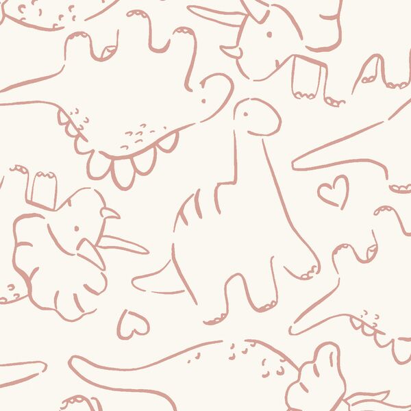 Large Jurassic Friends in Prehistoric Pink on Bone