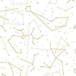 Star Charts in Brass on White
