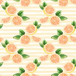 Citrus Slices in Lemon Chiffon Stripe