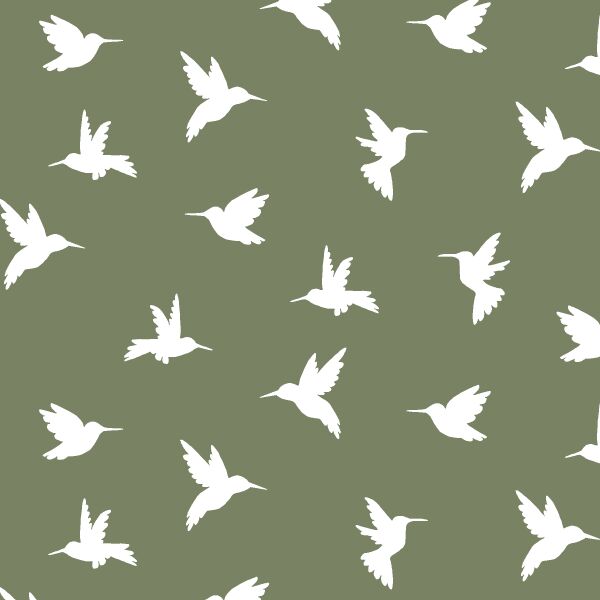 Hummingbird Silhouette in Olive