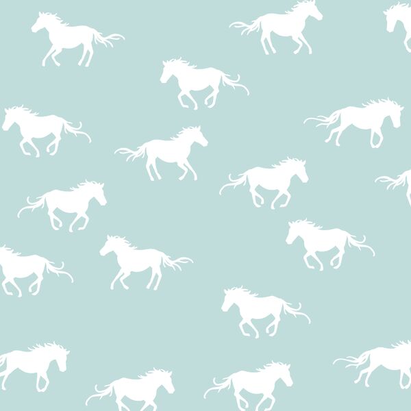 Horse Silhouette in Glacier Blue