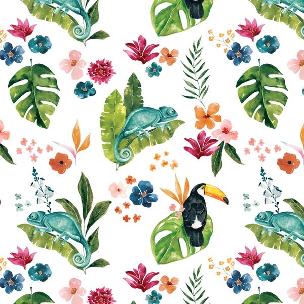 Blooming Jungle in White