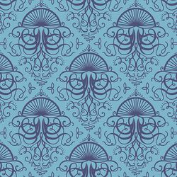 Jellyfish Bloom in Surf and Indigo
