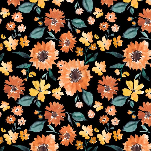 Pumpkin Spice Sunflowers in Night