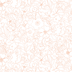 Midnight Garden in Coral Blush on White