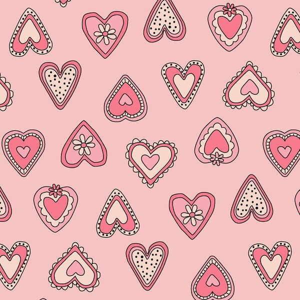 Large Vintage Hearts in Bright Rose