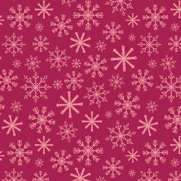 Snowflakes in Bright Cranberry