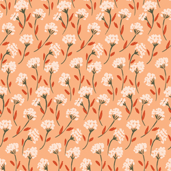Painted Flower Bunch in Coral