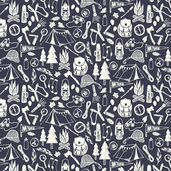 Camp Life Silhouette in Cream on Maritime Navy