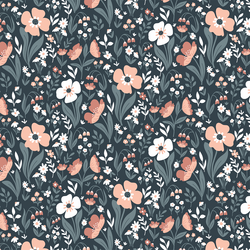 Friendly Floral in Midnight Sky